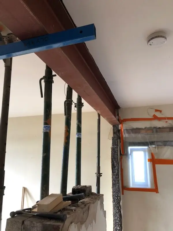 Steel beam installed