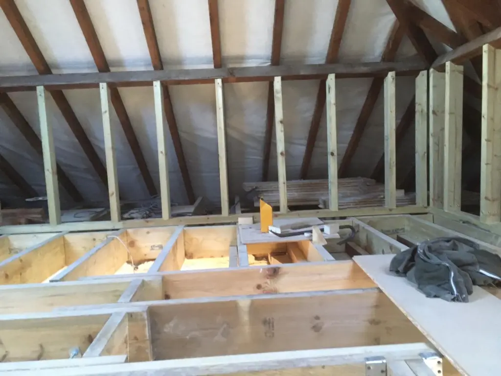Loft conversion purlin wall and floor joists